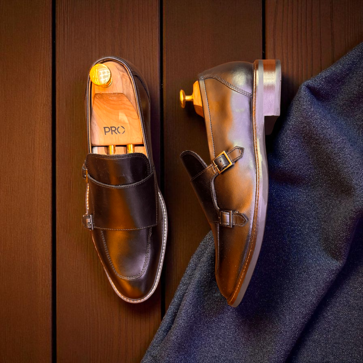 Colehaan Black Loafer Style Double Monk