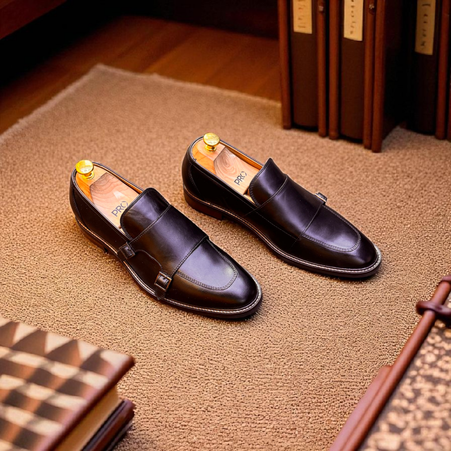 Colehaan Black Loafer Style Double Monk