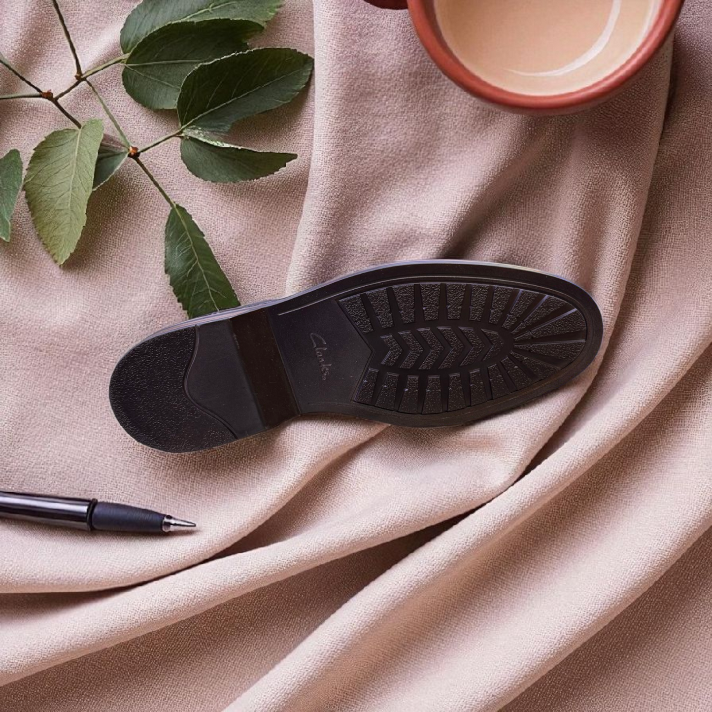 Clarks Black Brogue Leather Sole