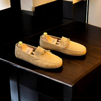 Zara Suede Camel Loafer with Leather laces