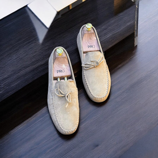 Zara Suede Camel Loafer with Leather laces