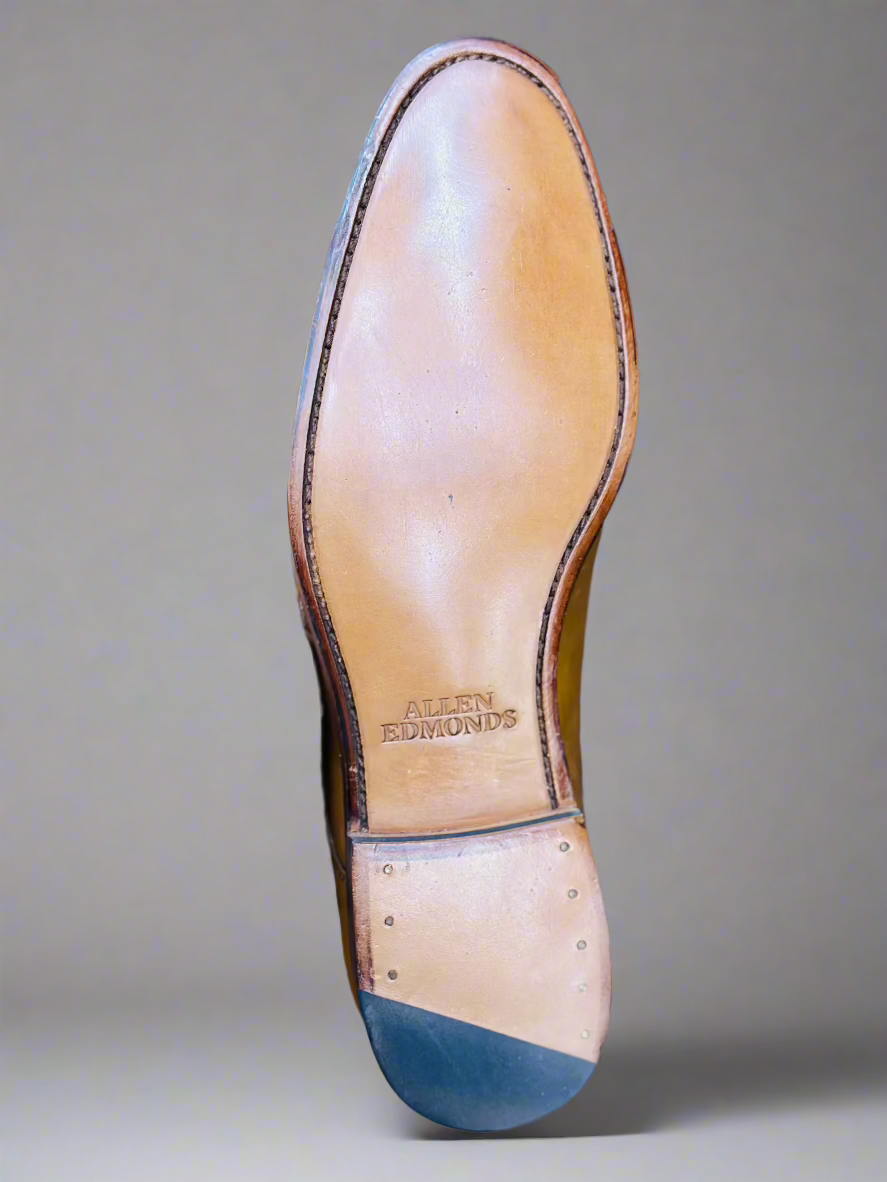 Allen Edmonds Tan Double Monk Good Year Welted Formal