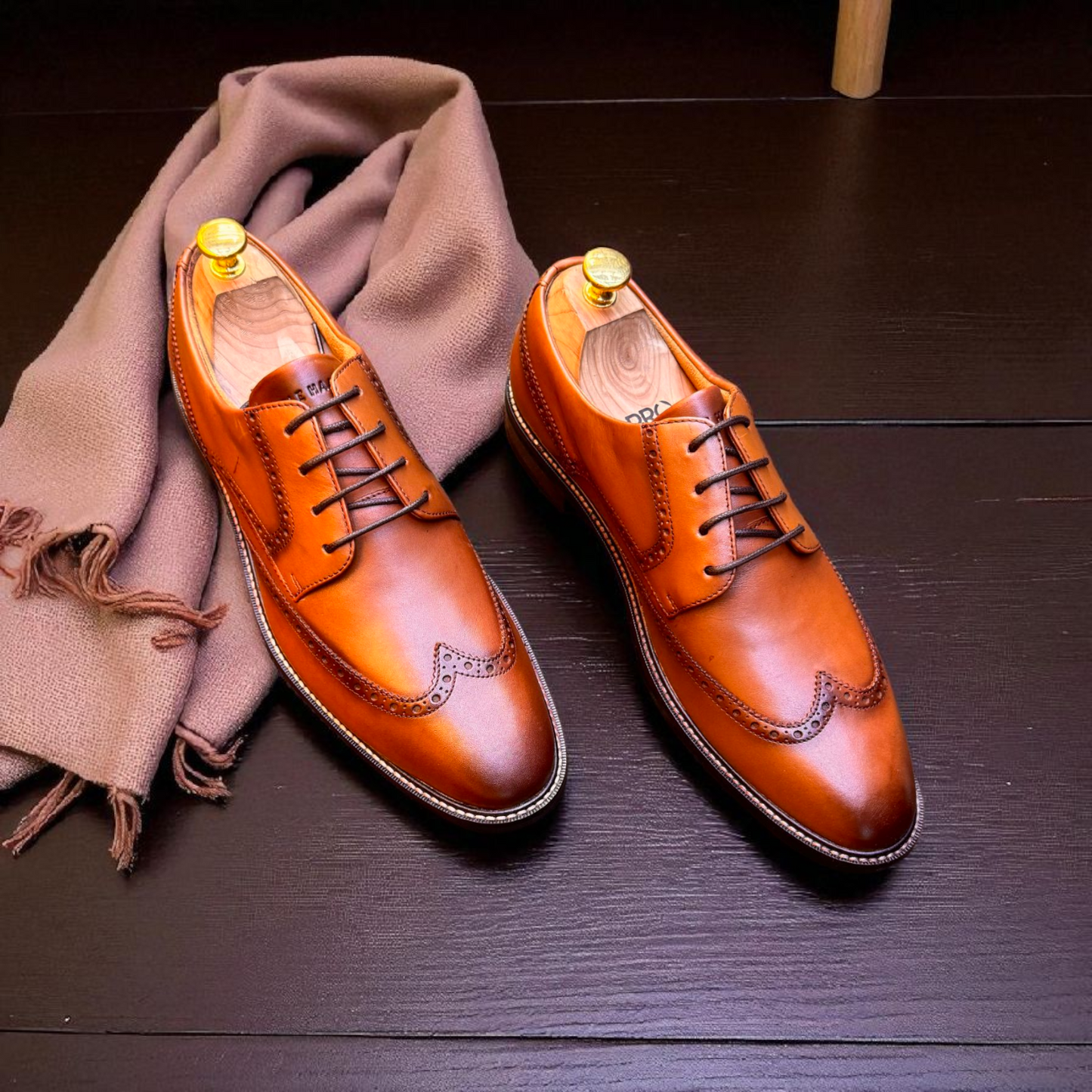 Colehaan Tan Brogue Formal Shoes