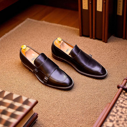 Colehaan Black Loafer Style Double Monk