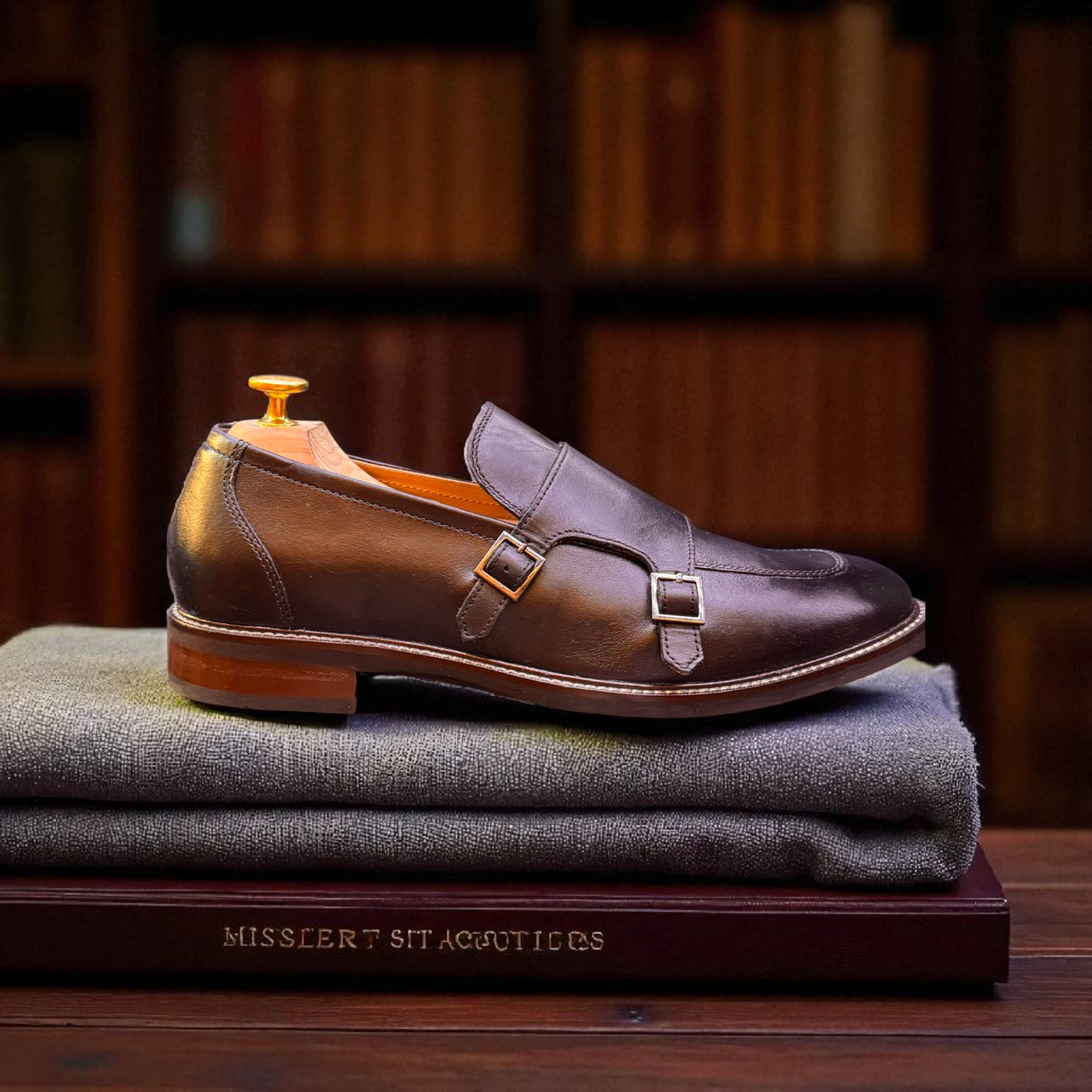 Colehaan Black Loafer Style Double Monk