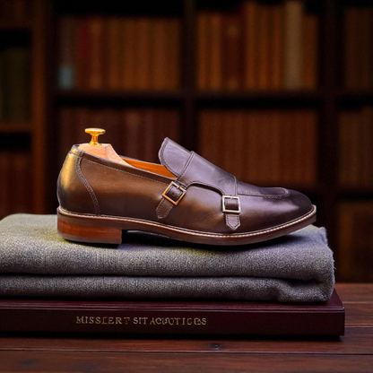 Colehaan Black Loafer Style Double Monk