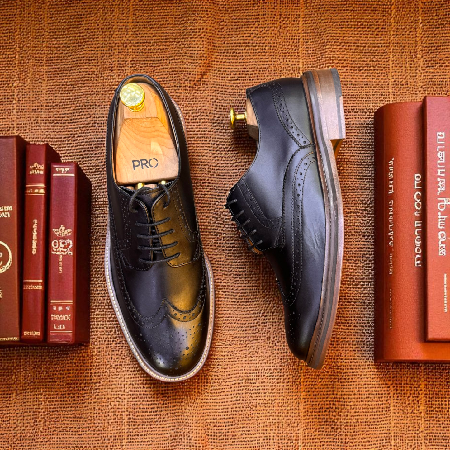 Racing green Black Brogue Good Year Welted Shoes