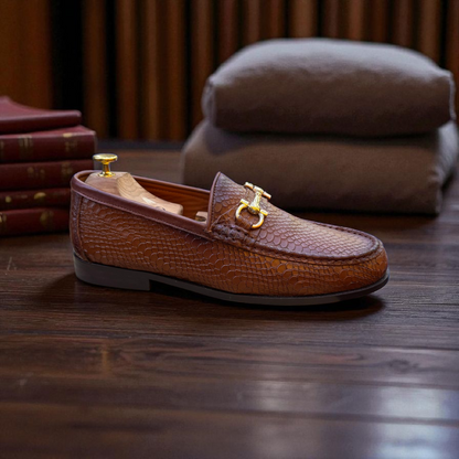 Marks London Tan Moccasins Buckle Loafer
