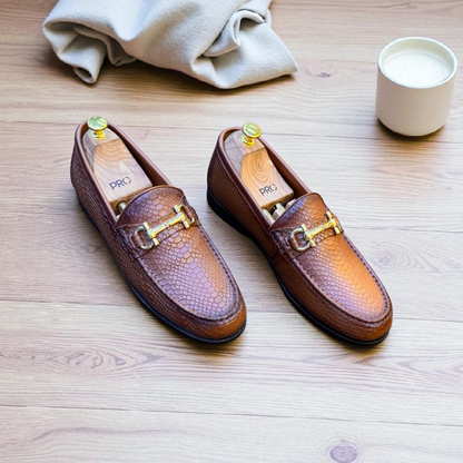 Marks London Tan Moccasins Buckle Loafer