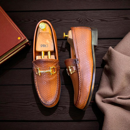 Marks London Tan Moccasins Buckle Loafer