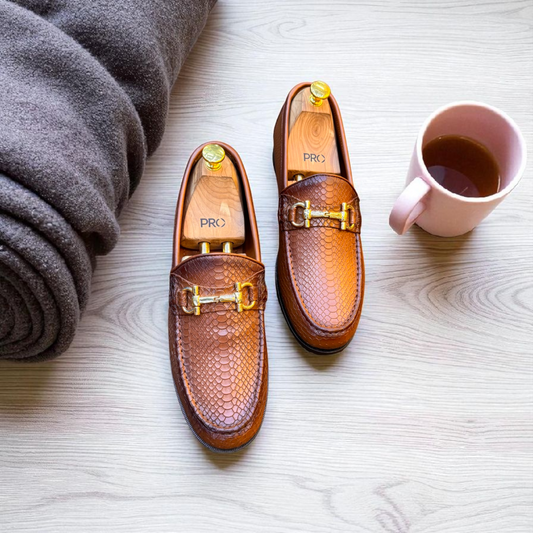 Marks London Tan Moccasins Buckle Loafer