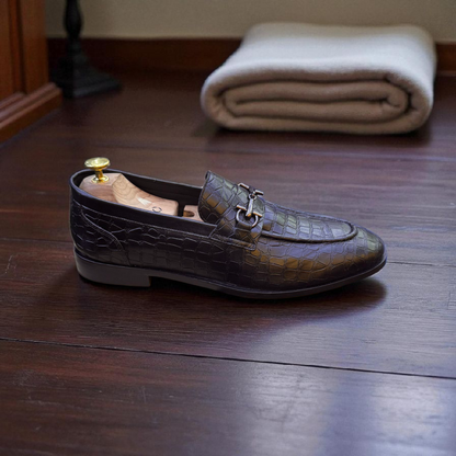 Marks London Crocko Pattern with Buckle Penny Loafer
