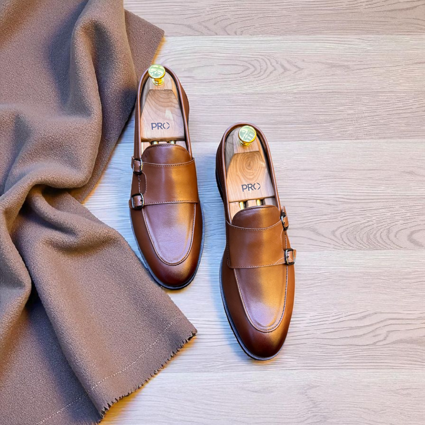 Marks London Tan Double Monk