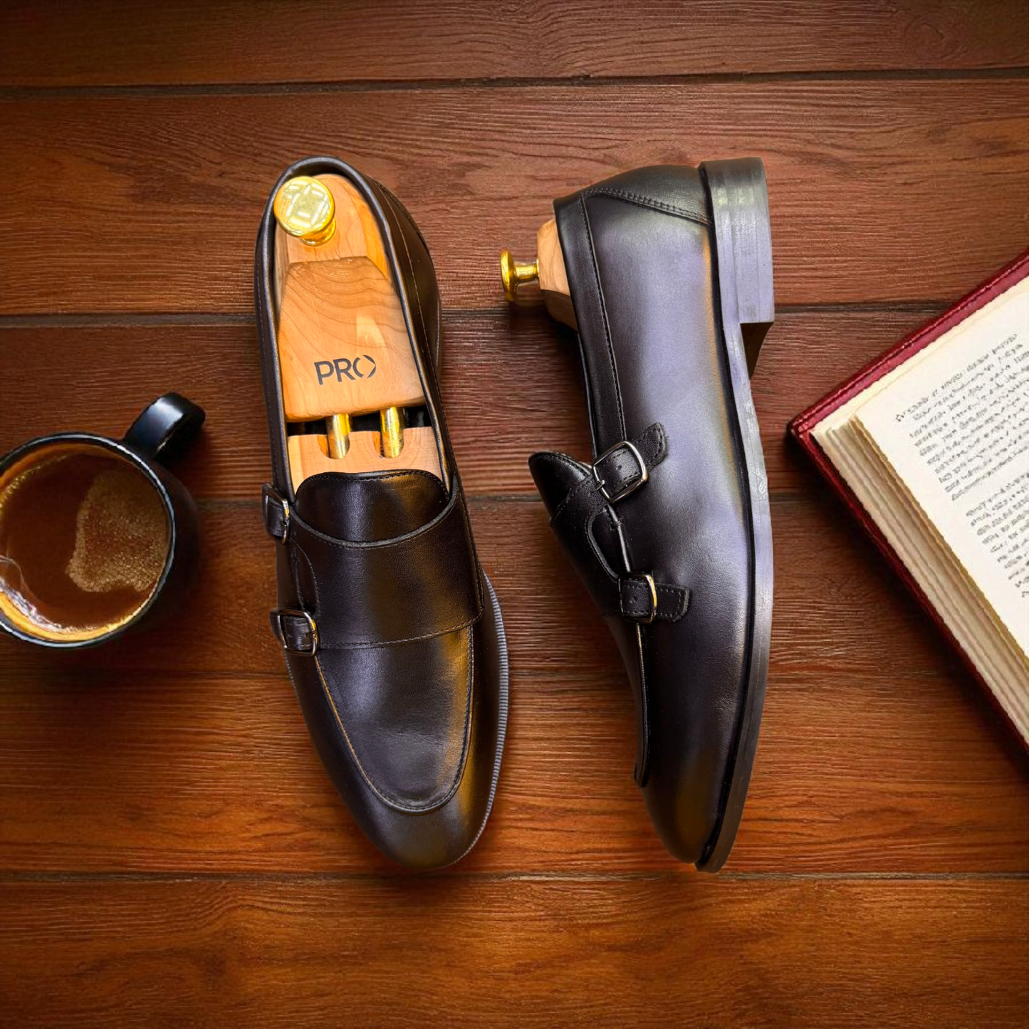 Marks London Black Double Monk