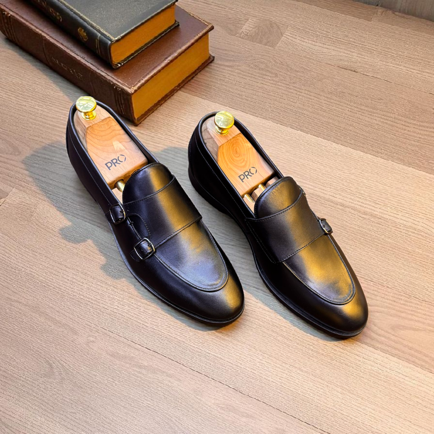 Marks London Black Double Monk