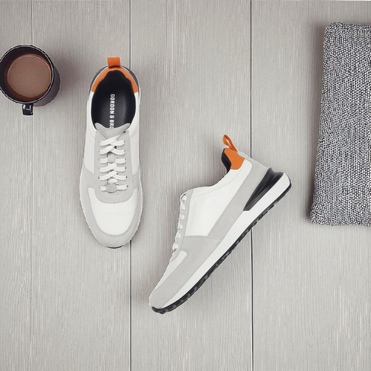 Gordon & Bros White and Orange Sneaker