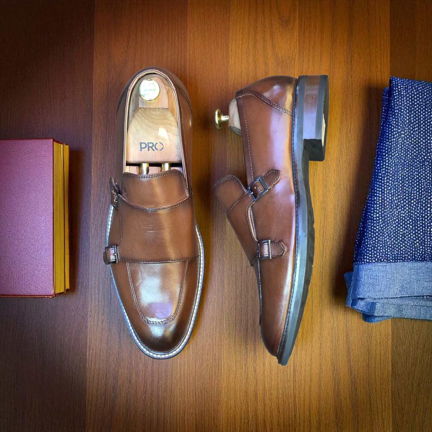 Colehaan Brown Double Monk Loafers Style