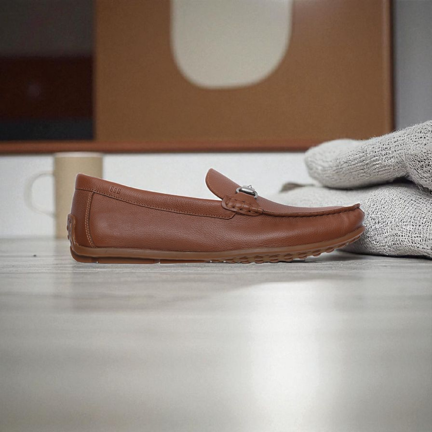 Gordon & Bros Tan Driving Loafer with Buckle