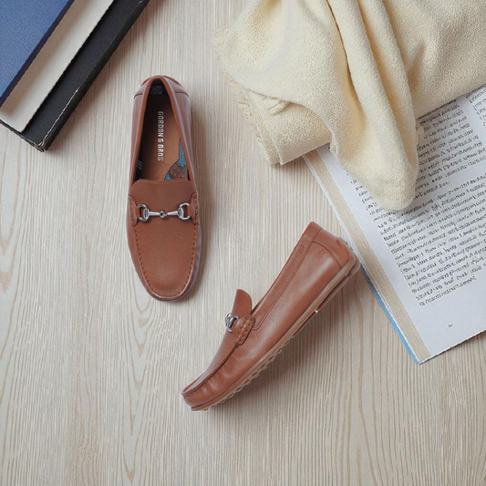 Gordon & Bros Tan Driving Loafer with Buckle