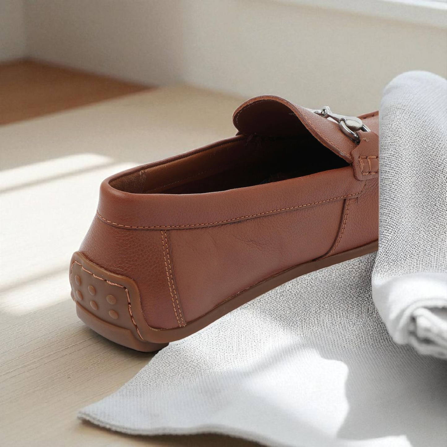 Gordon & Bros Tan Driving Loafer with Buckle
