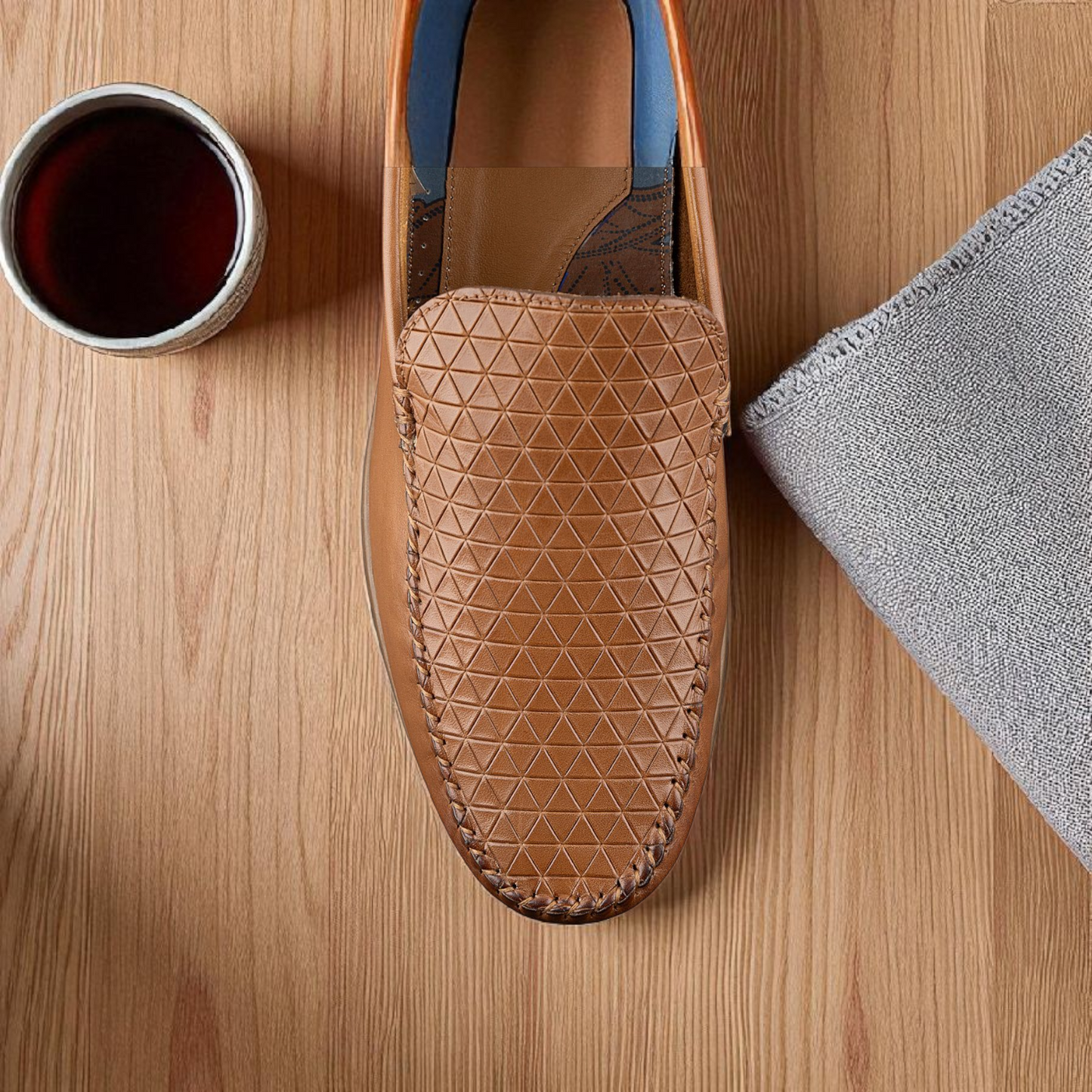 Gordon & Bros Tan Diamond Cut Driving Loafer