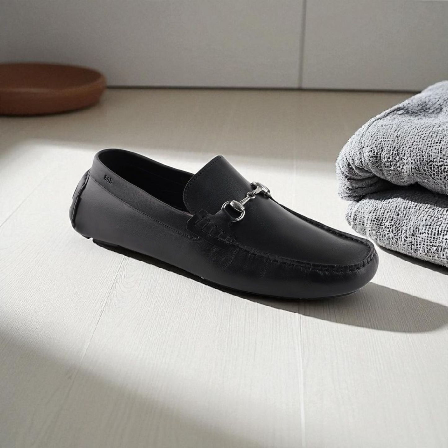 Gordon & Bros Black Buckle Loafer
