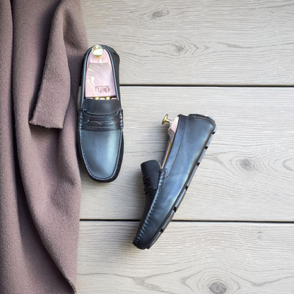 Gordon & Bros Black Driving Loafer