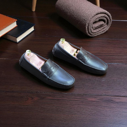 Gordon & Bros Black Driving Loafer