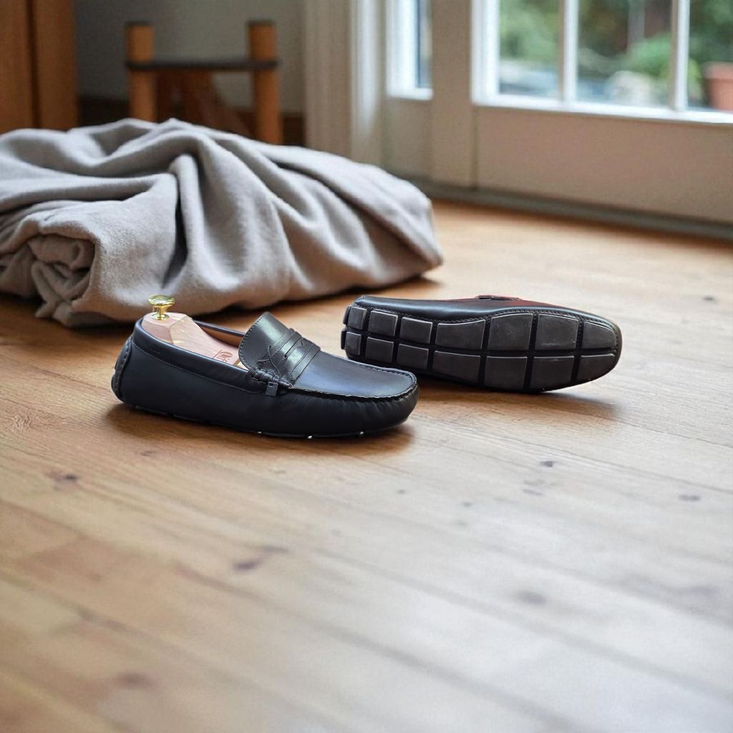 Gordon & Bros Black Driving Loafer