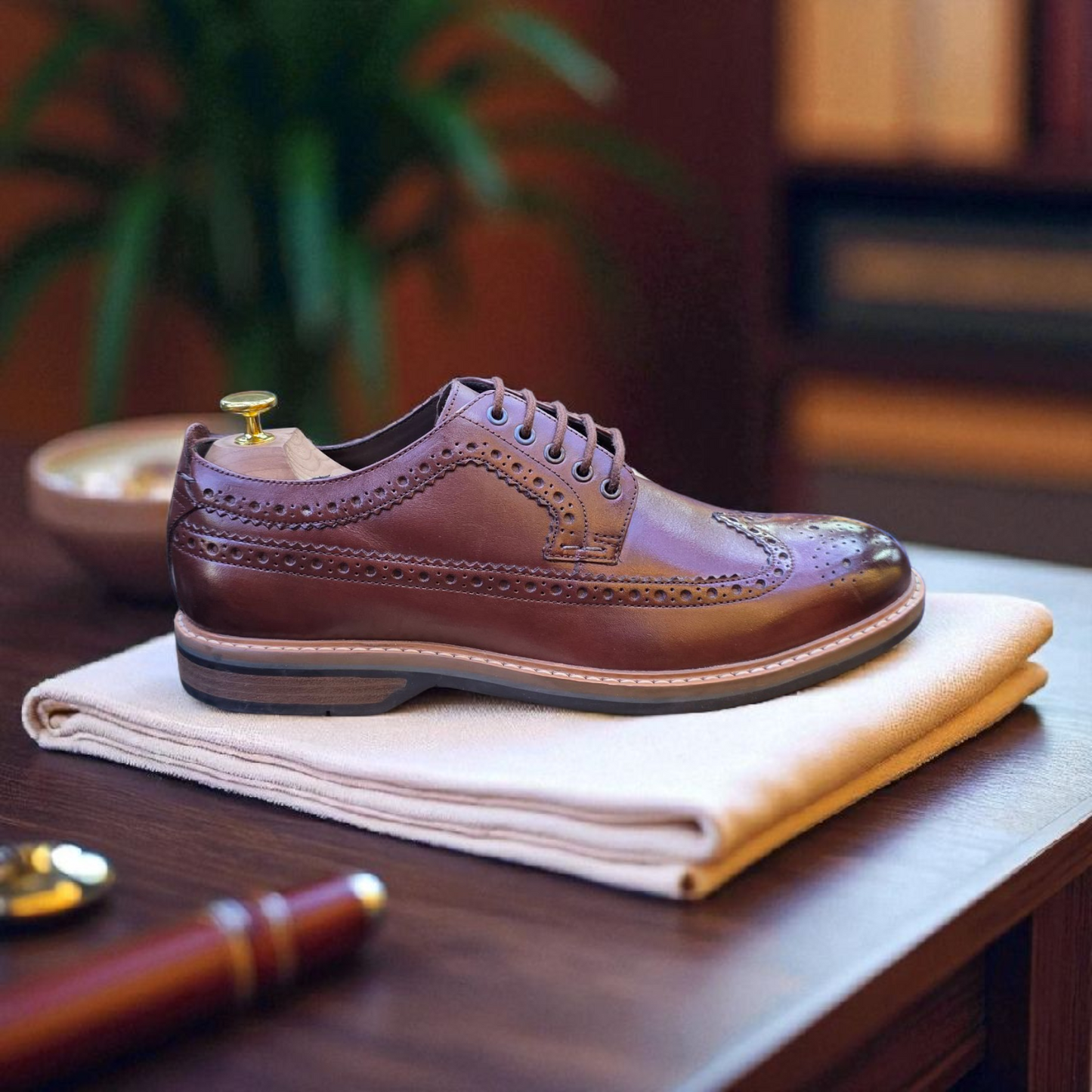 Clarks Brown Brogue Formal Shoes With Leather Sole