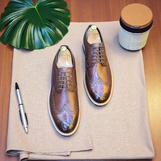 Clarks Brown Brogue Formal Shoes With Leather Sole