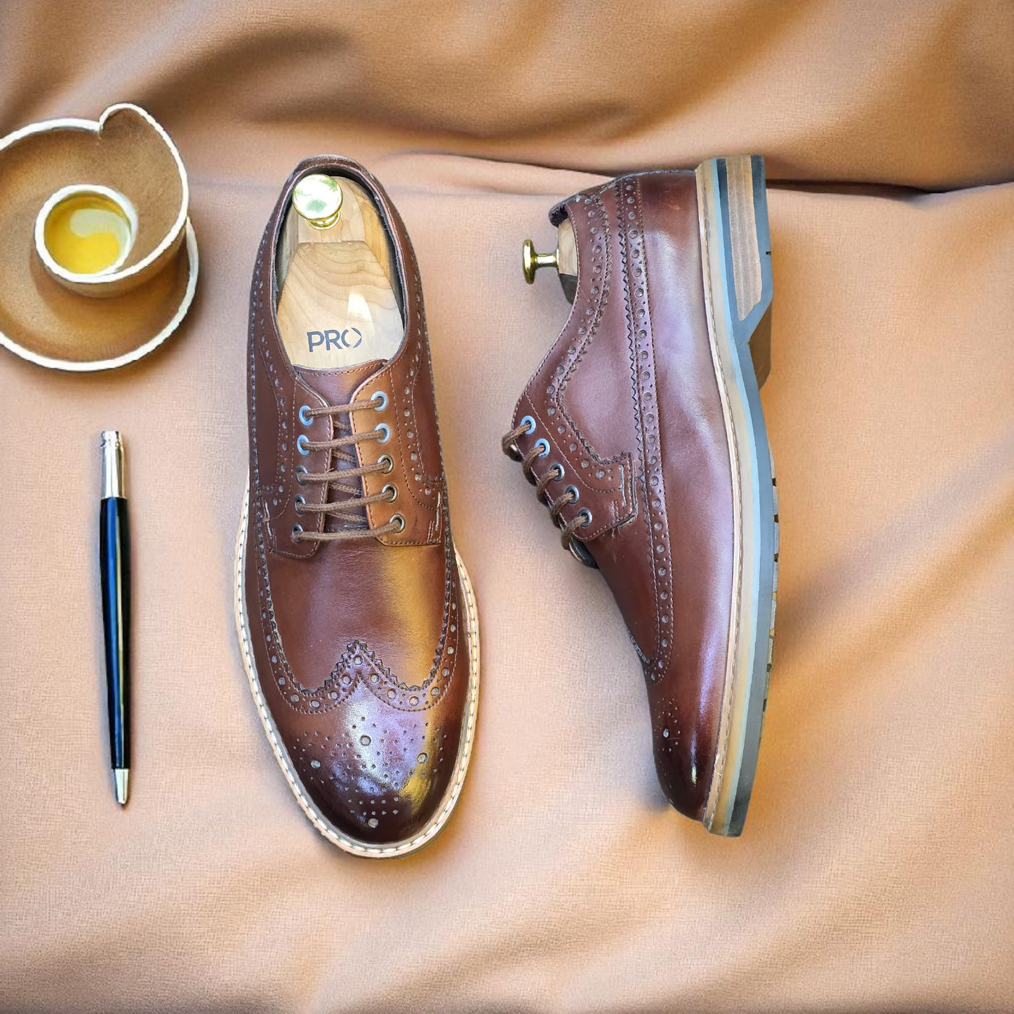 Clarks Brown Brogue Formal Shoes With Leather Sole