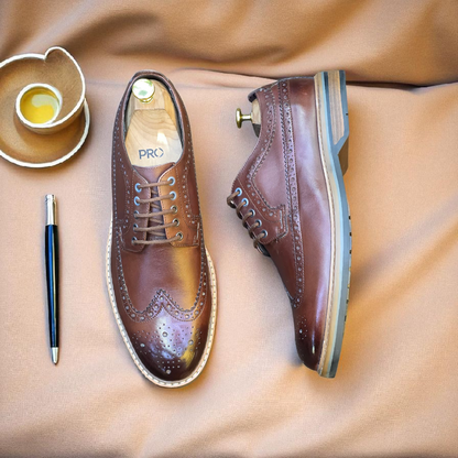 Clarks Brown Brogue Formal Shoes With Leather Sole