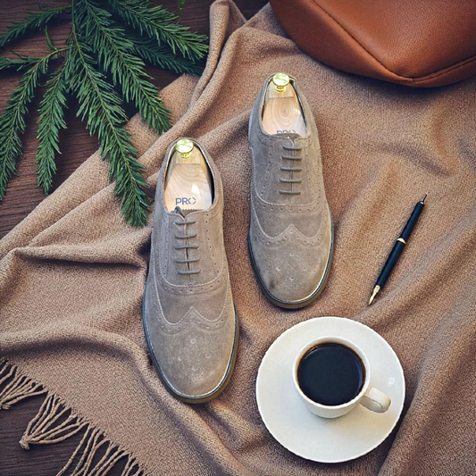 Racing Green Suede Brogue Formal Leather Sole