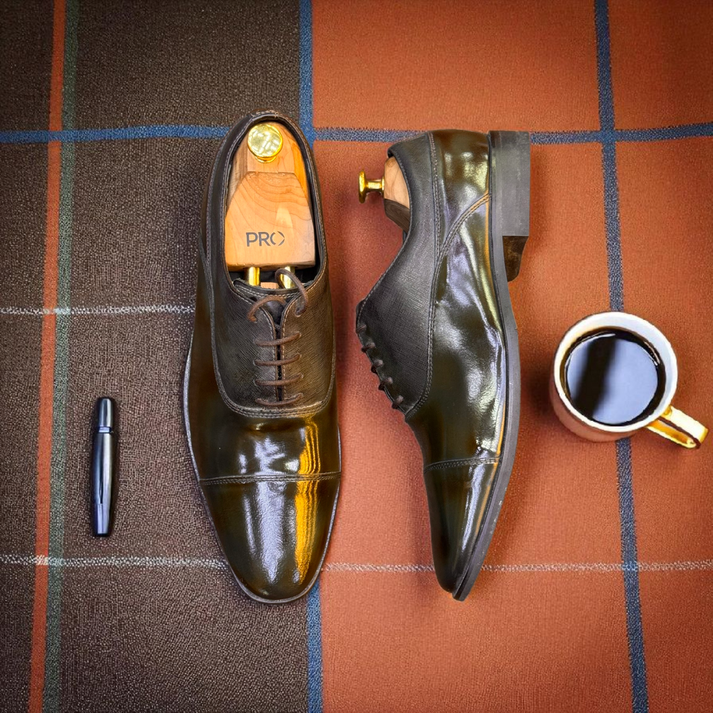 Clarks Olive Green Craftmaster Leather Sole
