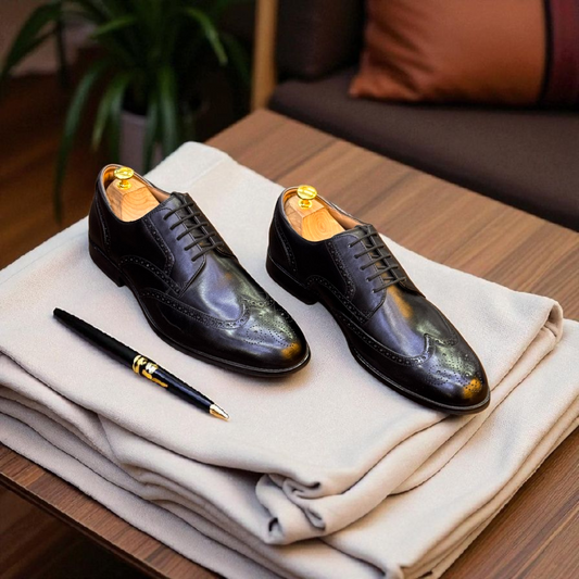 Clarks Black Brogue Leather Sole