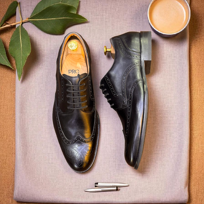 Clarks Black Brogue Leather Sole